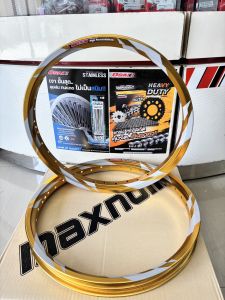โล ล้อสายฟ้า สีทองอ่อน ล้อ AKRONT MAXNUM ขอบ1.40x17 ขอบ17 ของแต่งเวฟ ของแต่งดรีม ของแต่งโซนิค(1คู่)