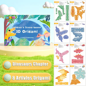 3D Origami For Kids Papercrafts Dinosaur Princess Muti-Themes Paper Folded Games Toys Girls Boys Gift 8PCS