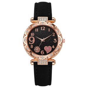 ANANAA Rhinestone Womens Watch Fresh Design Leather Band Ladies Watch Reloj Mujer Quartz Watch Fashion Accessories