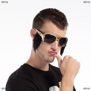[COD] dgheg แว่นกันแดดสีทองแปลกใหม่สำหรับเคราแบบตลก70s ชุดดิสโก้พรีอบแว่นตาตลกสำหรับงานปาร์ตี้