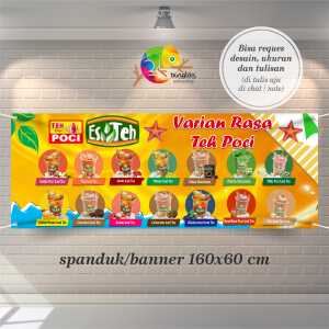 Cetak Spanduk Banner Teh Pocci Varian Rasa