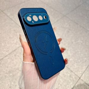 Original Frosted Stamp Leather For Magsafe Phone Case For Google Pixel 11 10 9 8 A Pro XL Full Bumper Shockproof Magnetic Cover