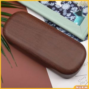 Nurm Portable Glasses Case Hard Wooden Grain Spectacle Frame Box Reading Glasses Holder Case