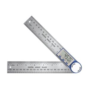 LITUILI Độ chính xác cao Máy tìm góc kỹ thuật số 360 độ 2 trong 1 Máy đo góc điện tử Công cụ vẽ Độ chính xác Hình vuông kim loại Chế biến gỗ