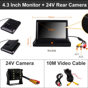 4.3 / 5 Inches HD Flip Down Foldable TFT LED Car Vehicle Rear View Parking Monitor Screen Reverse Camera Kit Combo