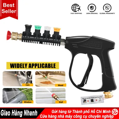 Súng Phun Nước Áp Lực Cao Rửa Xe Ô Tô Kèm Đầu Phun Ngắn & 5 Đầu Béc Phun Nhanh