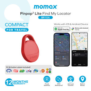 Momax BR10A Pinpop 2 Lite Universal GPS Tracker | Apple Find My & Google Find My Device Compatible | AirTag Alternative