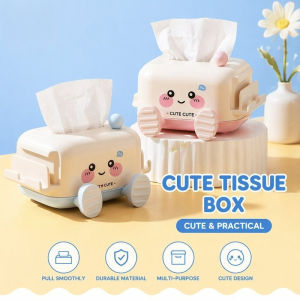 Tissue Box Holder Phone Stand Cartoon Drawer Desktop Napkin Dispenser PP Home Table Decor