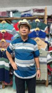 Áo polo nam trung niên có túi Big size 98Kg thời trang áo tặng bố có cổ bẻ sọc ngang nhiều màu sắc chất liệu cotton mát