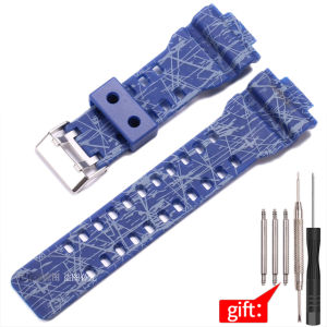 Suitable for CASIO G-SHOCK GD120 GD100 GA110 GA100 Mens strap Camo Resin strap Mens watch accessories Needle buckle strap