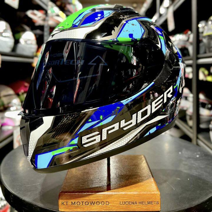 SPYDER ROGUE SERIES Full Face Dual Visor Helmet w/ FREE EXTRA VISOR ...