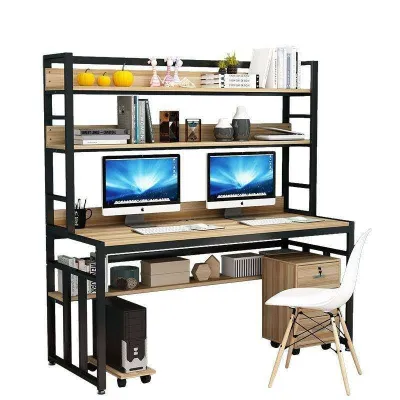 KRUZO SPACIO Modern Study Writing Desk with Bookshelf Office Table WALNUT (80x60)