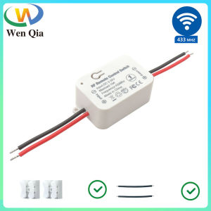 RF 433MHz DC 12V Remote Control Switch DC 6V 24V 30V 10A Relay Receiver with Wires and TransmittersWet Contact Controller(Battery include)