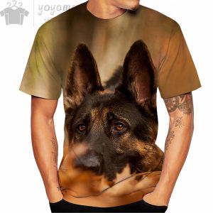 Mens T-Shirt German Shepherd Dog Rottweiler T-Shirts Animal 3d Printed Streetwear Mens Fashion Oversized T Shirt Clothing Tops