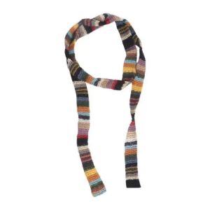 HEALMEYOU Long Strip Crochet Striped Scarf Colorful Fashion Woven Skinny Scarf Stylish Lightweight Women’s Neck Scarf Photo Props