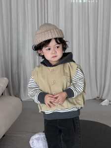 Childrens Autumn Clothing Korean Style Baby Clothes Autumn Boys Hooded Sweatshirt Set Custom Autumn Outfits