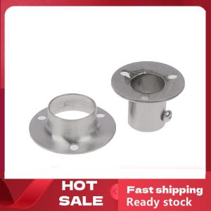 🚚【Local Express Delivery】🚚 Stainless Steel Flange Seat For Wardrobe Curtain Cloth Rod Seat Round Tube Seats Bracket Household Furniture Hardware Towel Tube Holder
