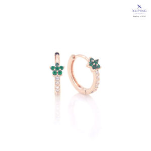 Xupung Anting Klip Lapis Emas Motif Bunga Mata Gemma Cantik 0161250120