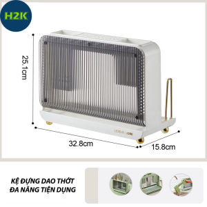 Kệ Đựng Dao Thớt LESS IS MORE Thế Hệ Mới 3in1 Kèm Ống Đựng Đũa Thìa Có Khay Hứng Nước Và Giá Để Thớt Tiện Dụng Dành Cho Nhà Bếp