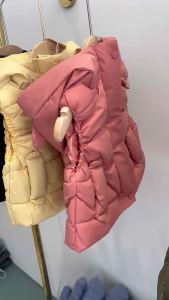 LI2023 เสื้อกั๊กผ้าฝ้ายขนเป็ดหนาสำหรับเด็กฤดูใบไม้ร่วงและฤดูหนาวเสื้อกั๊กเด็กผู้หญิงเสื้อแจ็คเก็ตผ้าฝ้ายกันหนาวสำหรับเด็ก