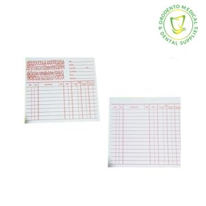 Dental Record Patient Card Color Red 100 Pieces