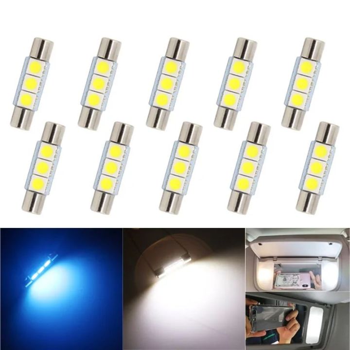 10x 31/36/39/41mm 5050 Festoon DC12V C5W 6SMD LED Car Interior Dome Map License