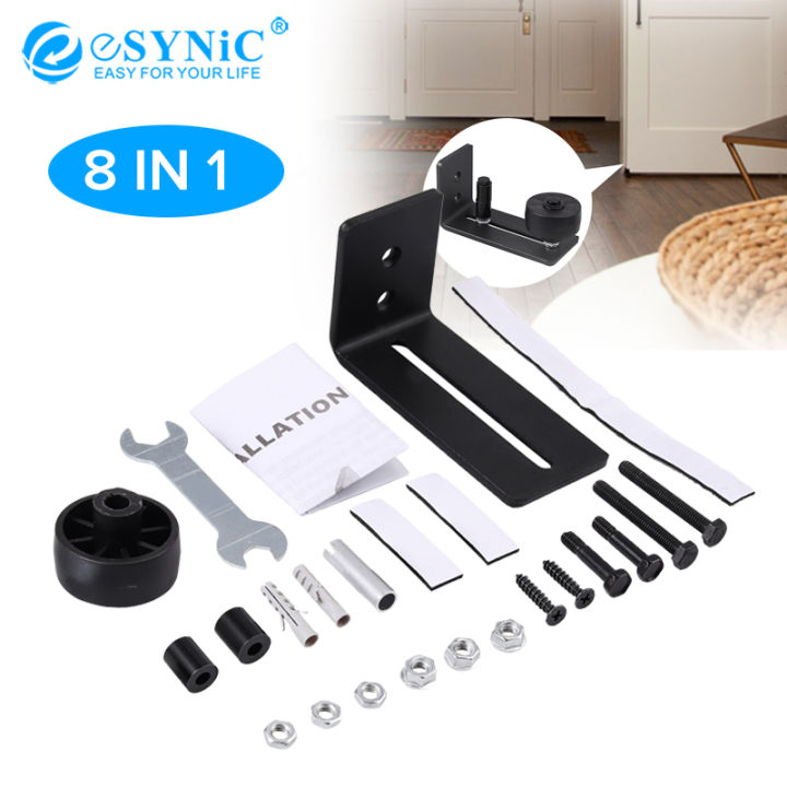 eSYNIC Sliding Barn Door Floor Guide Stay Roller 8 Setup Options for