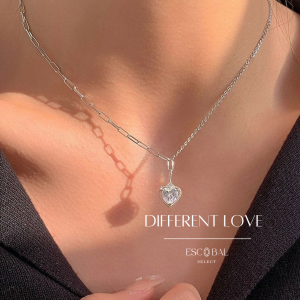 ESCOBAL✨พร้อมส่ง สร้อยเพชร Different Love จี้เพชร  สร้อยคอเงินแท้ สร้อยเงินแท้ สร้อยคอเพชร necklace ของขวัญแทนใจ ของขวัญสุดประทับใจ พร้อมส่ง!!!