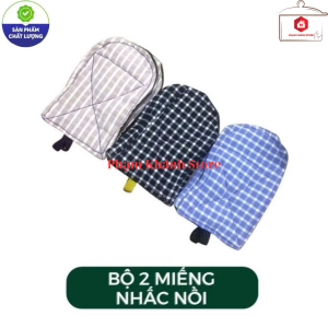 Bộ 2 Miếng Nhấc Nồi Cách Nhiệt Vải Bố Dày Dặn Tiện Dụng Giao Màu Ngẫu Nhiên
