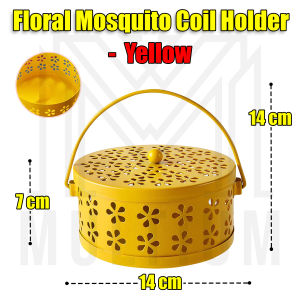 Yellow Floral Mosquito coil holder| Floral coil holder| Mosquito coil box| Mosquito coil case |Mosquito coil and holder| Mosquito coil holder portable|Outdoor mosquito coil holder case| Hollow coil holder