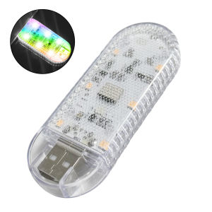 2PCS Car Wireless Led Lights Interior USB Touch Sensor Reading Light Rechargeable Automotive Magnetic Neon Accent Light