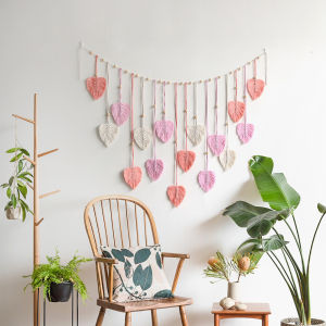 [SG] Boho Home DecorationMacrame Leaf Feather Wall Hanging Decor for Living Room BedroomWall Art Home Decor