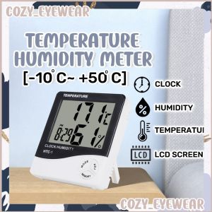 LCD Electronic Digital Temperature Humidity Meter Clock Thermometer  Hygrometer HTC 1 Home Indoor Outdoor Weather Station