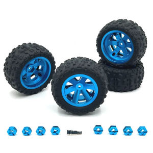4PCS 86mm  12mm Hex Hub RC Tires Wheel for 1/12 1/14 Rlaarlo Hyper GO MJX 14209 14303 WLtoys A969 144001 124008 Scy 16101 RC Car