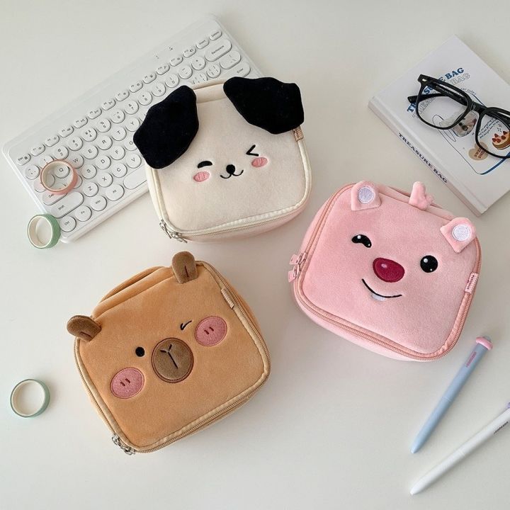 QVPYP Đa chức năng Túi trang điểm hoạt hình Con chó Capybara Túi tổ ...