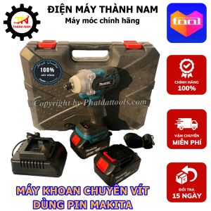 Máy Khoan Chuyên Vít MAKITTA-2 Pin Li-ion 18V 5A.h - Khả Năng Khoan Vặn Vít Mở Ốc - Động Cơ Từ Không Chổi Than - Bảo Hành 6 Tháng