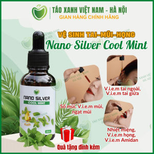 Dung dịch sát khuẩn Tai Mũi Họng NANO SILVER COOL MINT 30ml - Nano bạc Táo Xanh Việt Nam (Tặng vỏ xịt)