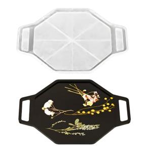 Artistic Handmade Oval or Octagonal Tray Crafting Tool with Ergonomic Handle and Heat Resistant Silicone Material