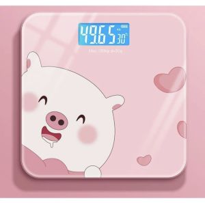 Cân điện tử cân sức khỏe hình heo hồng cân sức khỏe gia đình mặt kiếng hình heo max 180kg