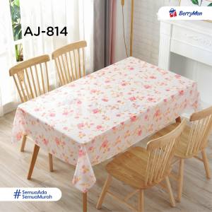 Taplak Meja Makan Persegi PEVA Premium 137 x 183 cm Alas Pelindung Meja Anti Air & Minyak Estetik Mudah Dibersihkan