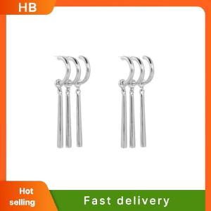 HB 1Pair Anime Earrings Women Men Cosplay Earrings Jewelry Fashion Fake Triple Earring Dangle Long Earing