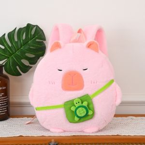 495HS Knapsack Capybara Plush Toy Backpack Storage Large Capacity Plush Capybara Bag Plush Schoolbag Ins Kapibala Plush School Bag Kid Girl Boy