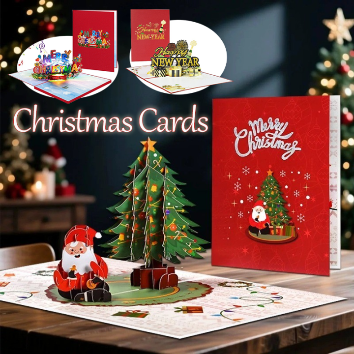 Christmas Card Pop Up Card with Lights & Music 3D Card Christmas Gift ...
