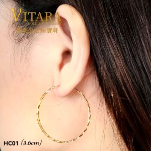 Emas 916 Subang / Anting-anting | Gold 916 Hoop Earring HC01+