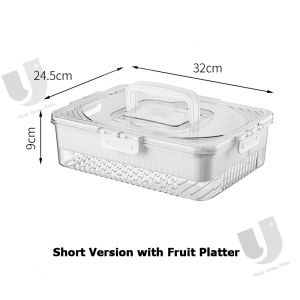 [Local Seller] Food Grade Fruit Box Sub-Packing Lunch Box Portable Outdoor Picnic Sealed Fresh-Keeping Storage