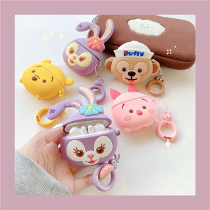 CrashStar Cartoon Cute AirPods Case For AirPods 1 2 3 AirPods Pro InPods 12 i12 Wireless Bluetooth Headphones Soft Shockproof Casing With Ring Lanyard Pig Bear Protective Cover Shell Top Seller