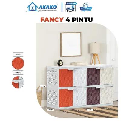 AKAKO - LINK KHUSUS INSTAN Lemari fancy 4 PINTU Susun 2