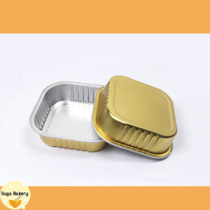 SUGA พร้อมส่ง ถ้วยฟอยล์อบเค้ก อลูมิเนียมฟอยล์ ทรงสี่เหลี่ยม ฝาปิดพลาสติกใส คุณภาพสูง เข้าเตาอบได้นึ่งได้มี 3 ขนาด SUR244