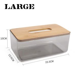 Holder Desk Organizer Tissue Box Transparent Nordic Minimalist Transparent Bamboo Tissue Box