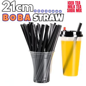 Moolah 21cm BOBA STRAW 100pcs / pack individual sealed for Milktea Iced Tea Shakes Fruits